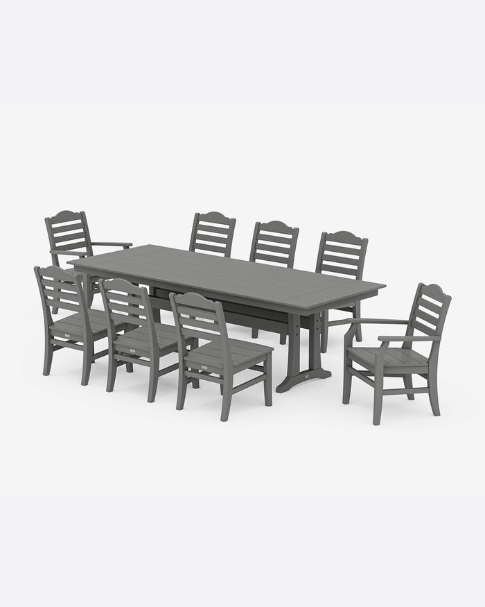 Savannah 9-Piece Farmhouse Dining Set with Trestle Legs