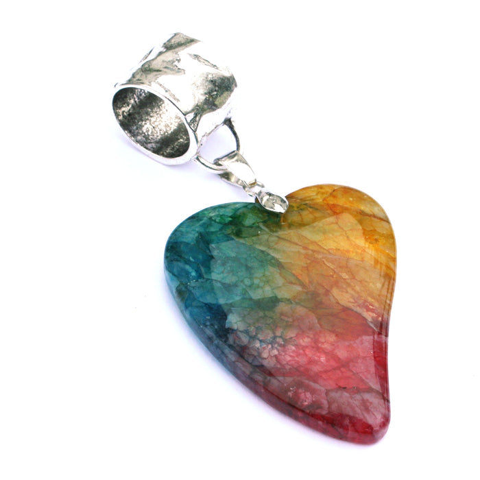 Scarf Jewellery - Rainbow Heart Agate