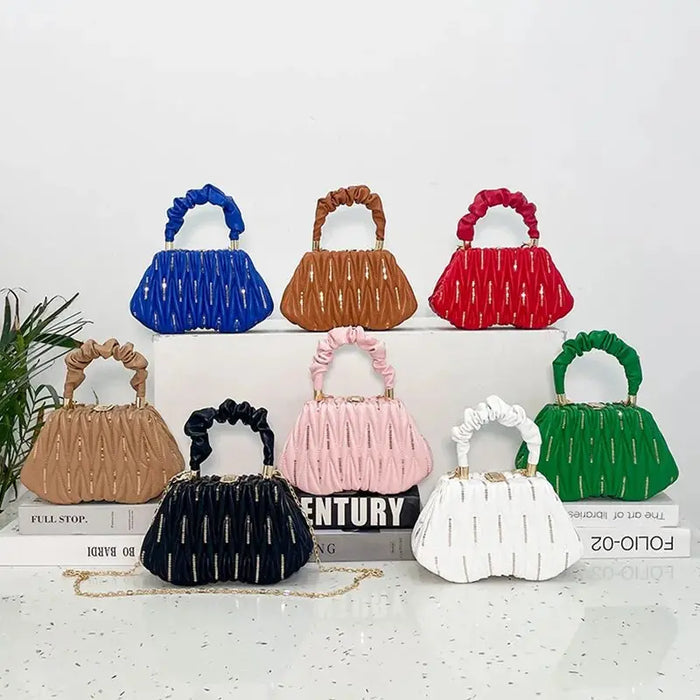 Embroidered Pleated Clutch Handbags fashionnsio