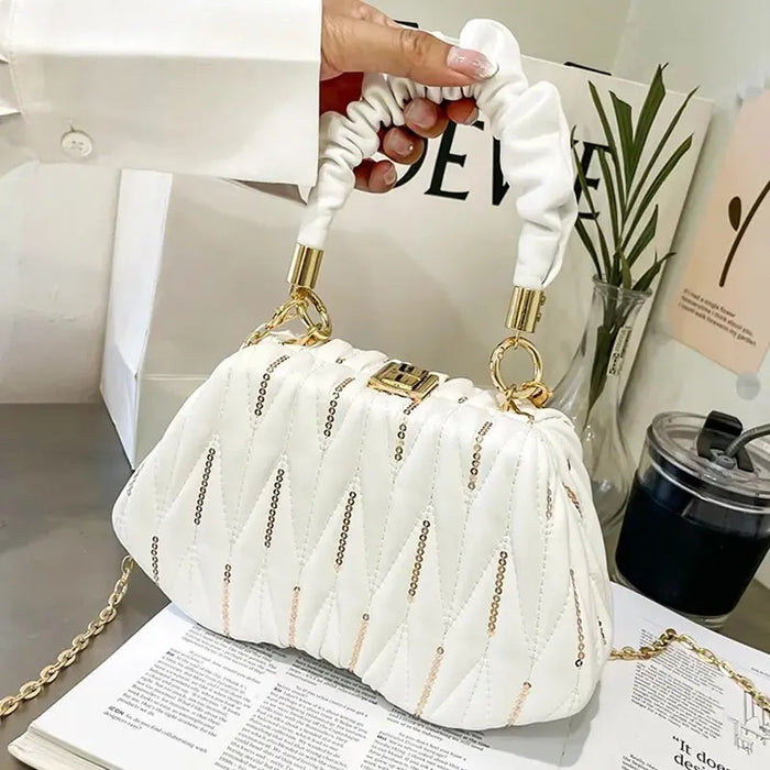 Embroidered Pleated Clutch Handbags fashionnsio
