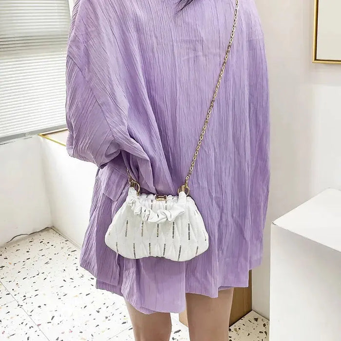 Embroidered Pleated Clutch Handbags fashionnsio