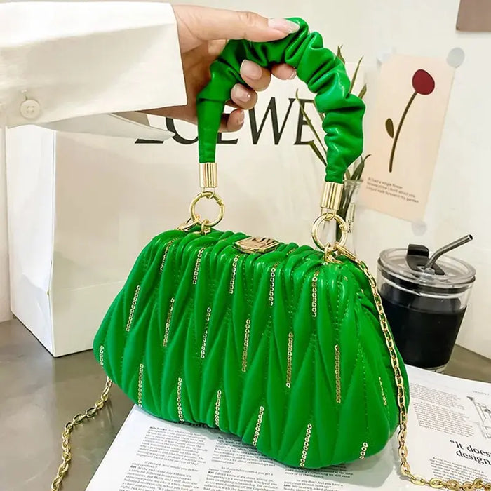 Embroidered Pleated Clutch Handbags fashionnsio