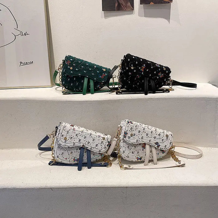 Embroidered Saddle Shoulder Bags fashionnsio