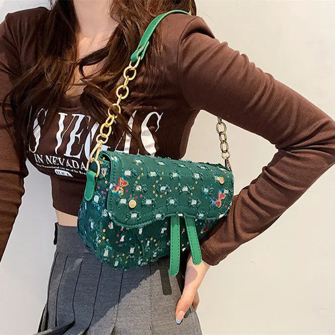 Embroidered Saddle Shoulder Bags fashionnsio