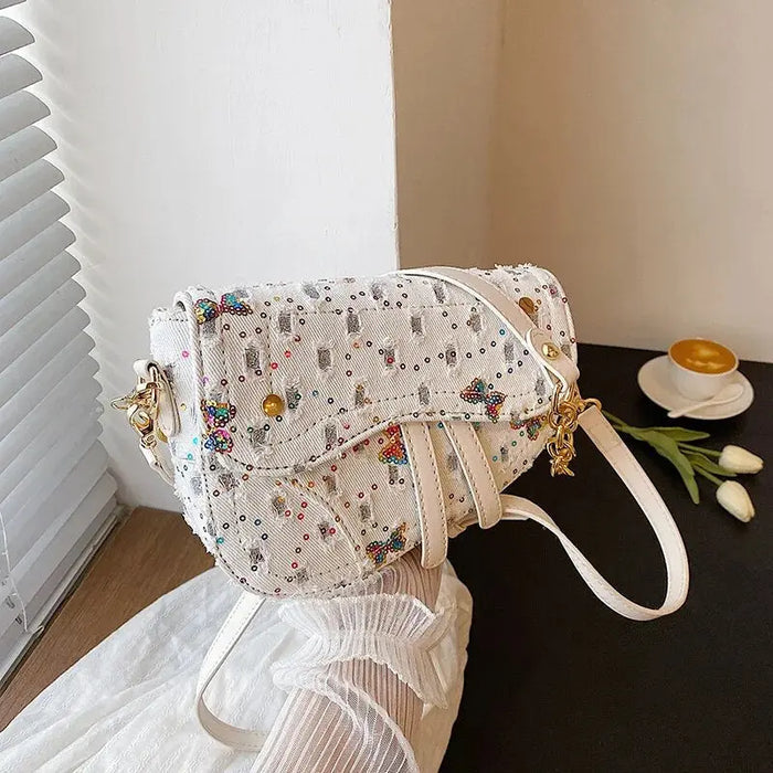 Embroidered Saddle Shoulder Bags fashionnsio