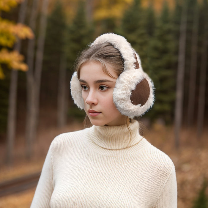 Sheepskin Style Ear Muffs (Foldable) - Tan
