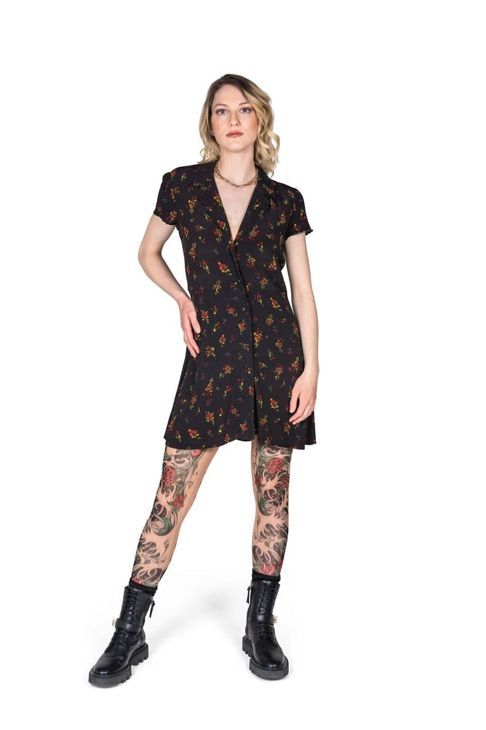 Sheishe Red Rose Tribal and Black Water Art Tattoo Leggings