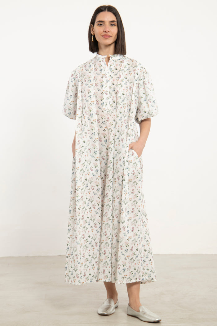 Sidi Cotton Ivory Floral Dress
