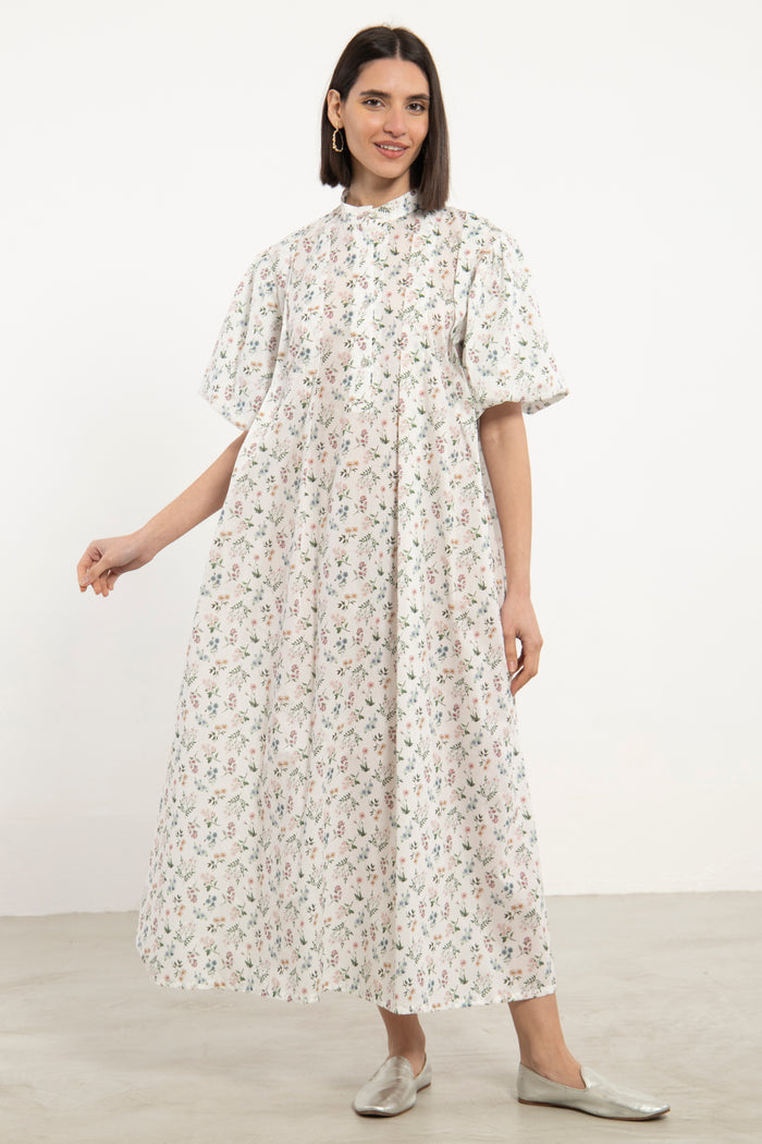 Sidi Cotton Ivory Floral Dress