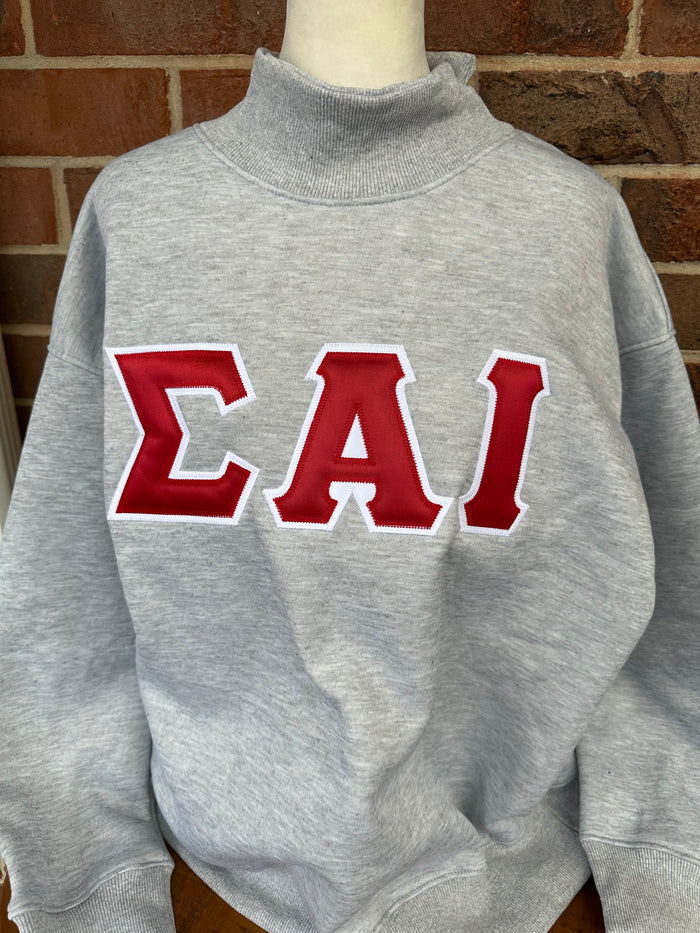Sigma Alpha Iota - STITCH LETTER MOCK NECK SWEATSHIRT
