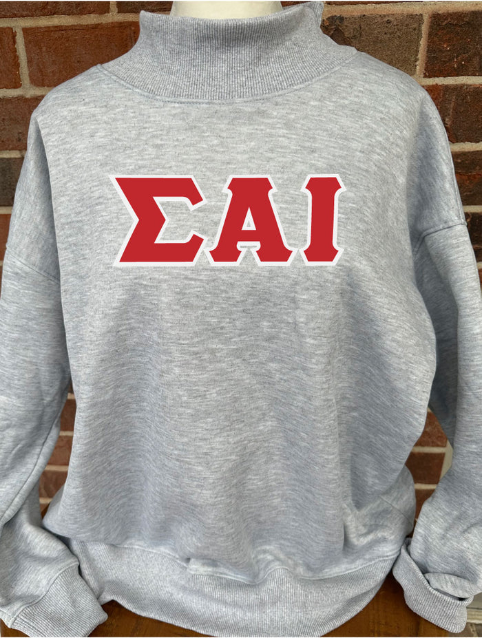 Sigma Alpha Iota - STITCH LETTER MOCK NECK SWEATSHIRT
