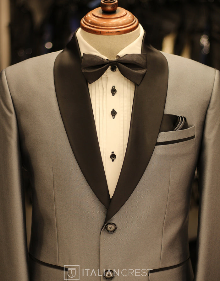 Silver 2-Piece Tuxedo Suit