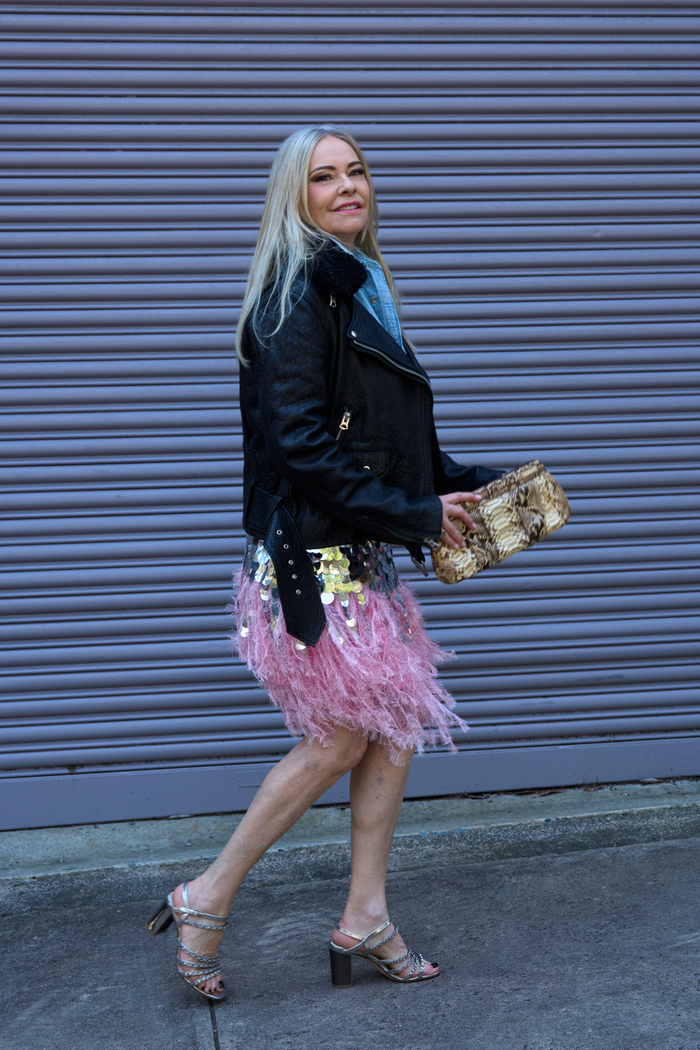 Silver Sequin Pink Fringe Set image 3