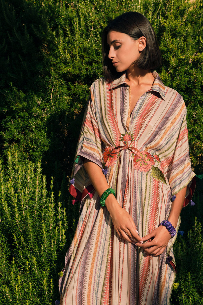 Sima Muslin Cotton Colorful Kaftan