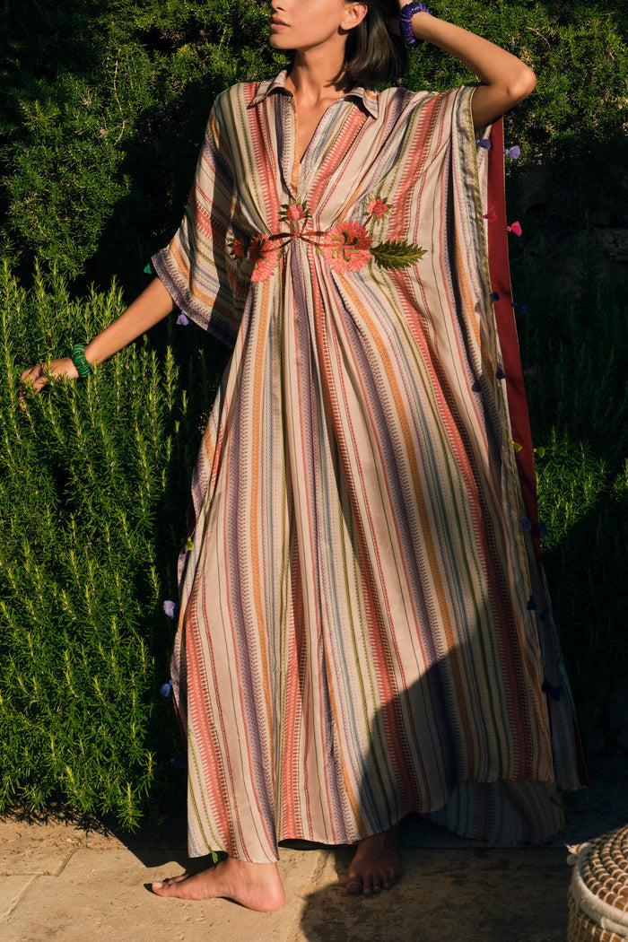 Sima Muslin Cotton Colorful Kaftan