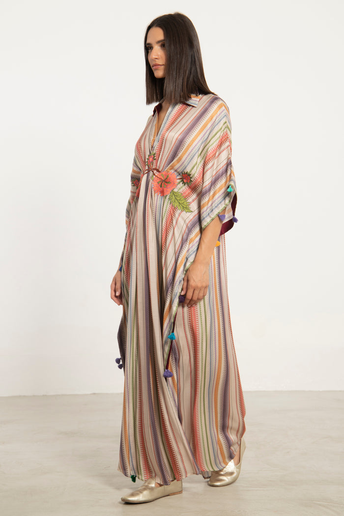 Sima Muslin Cotton Colorful Kaftan