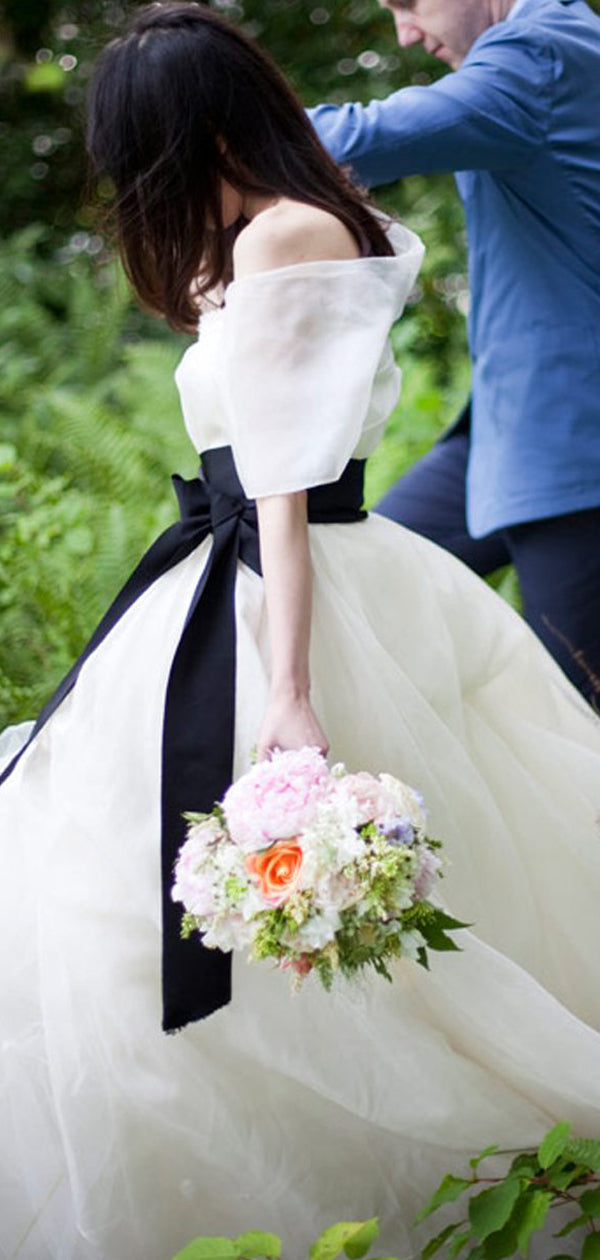 Simple Cheap Ivory Strapless Elegant Sweet Ball Gown Wedding Dresses, AB1116