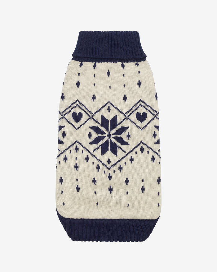Snowflake Heart Dog Sweater