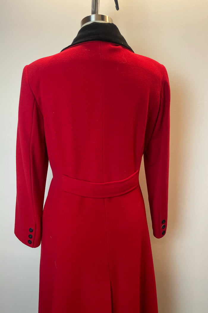 Sophia Of Melbourne Red Winter Wool Coat with Black Collar image 3