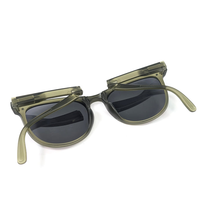Sorelli - Matte Foldable Sunglasses (with Case & Cleaner) - Green