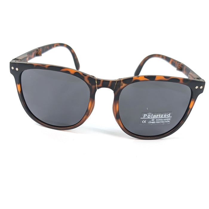 Sorelli - Matte Foldable Sunglasses (with Case & Cleaner) - Tortoise Shell