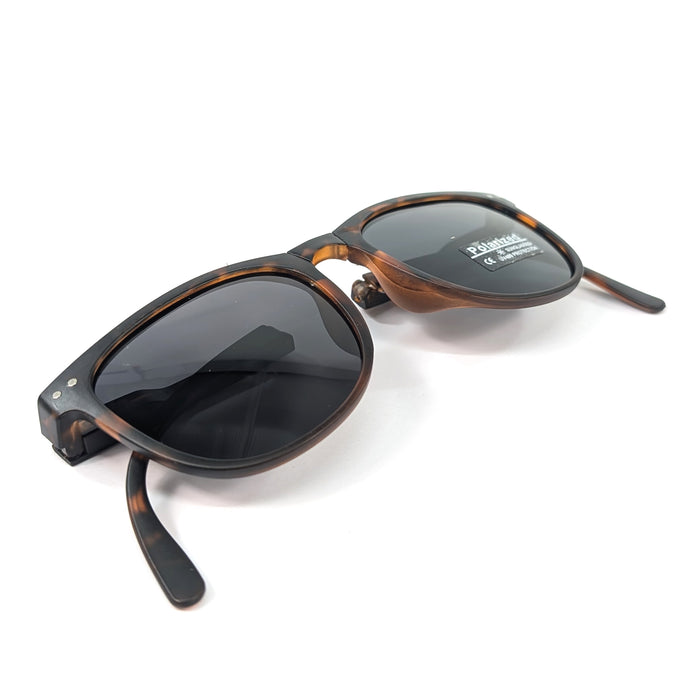 Sorelli - Matte Foldable Sunglasses (with Case & Cleaner) - Tortoise Shell