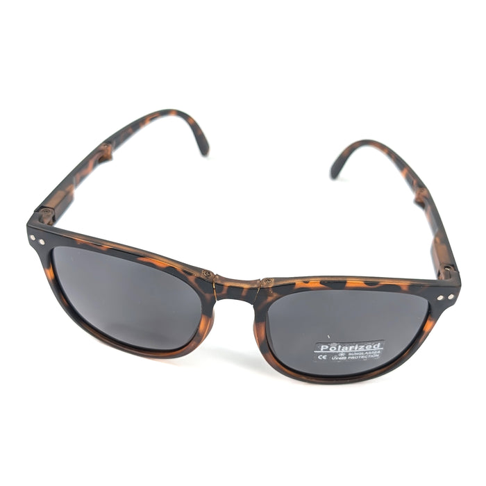 Sorelli - Matte Foldable Sunglasses (with Case & Cleaner) - Tortoise Shell