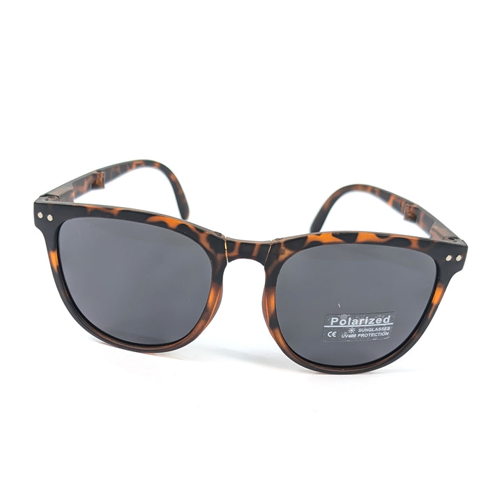 Sorelli - Matte Foldable Sunglasses (with Case & Cleaner) - Tortoise Shell