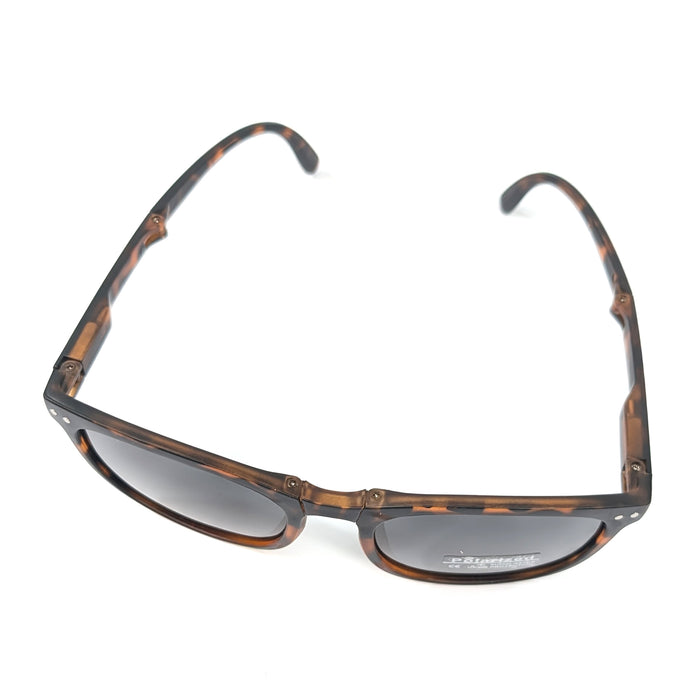 Sorelli - Matte Foldable Sunglasses (with Case & Cleaner) - Tortoise Shell