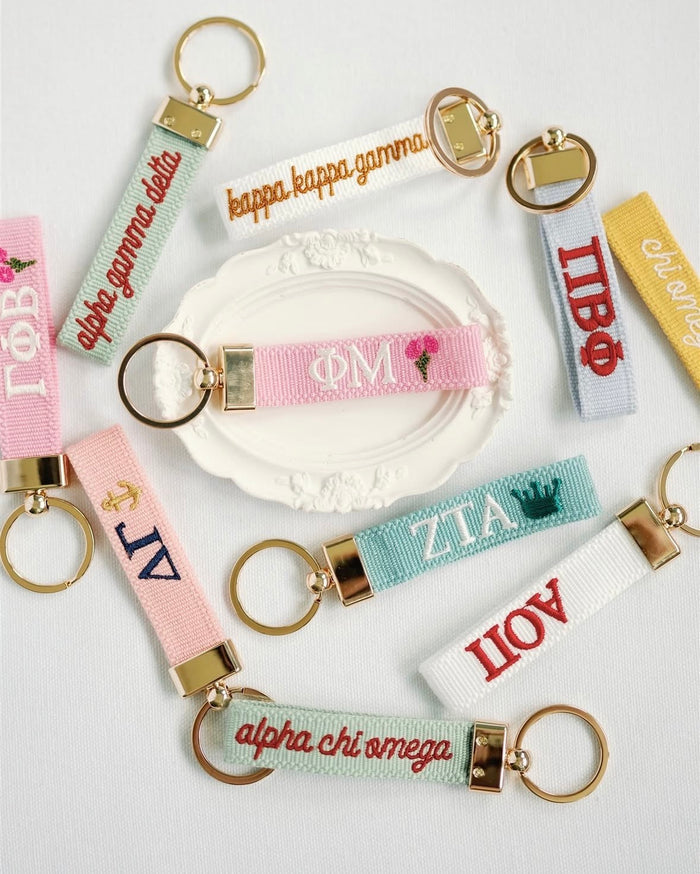 Sorority Embroidered Keychain