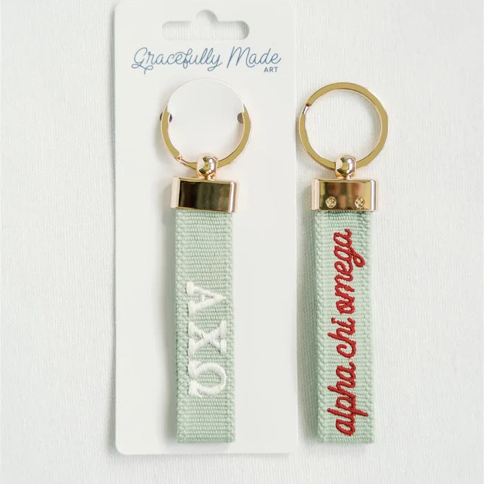 Sorority Embroidered Keychain