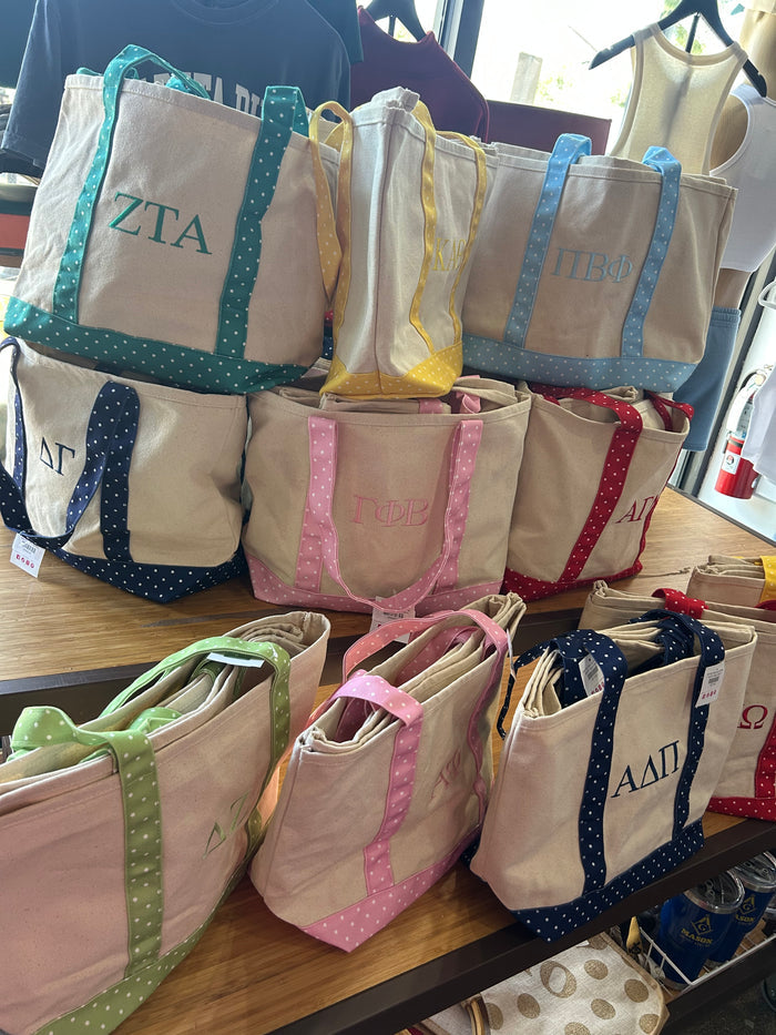 Sorority Polka Dot Tote Bags