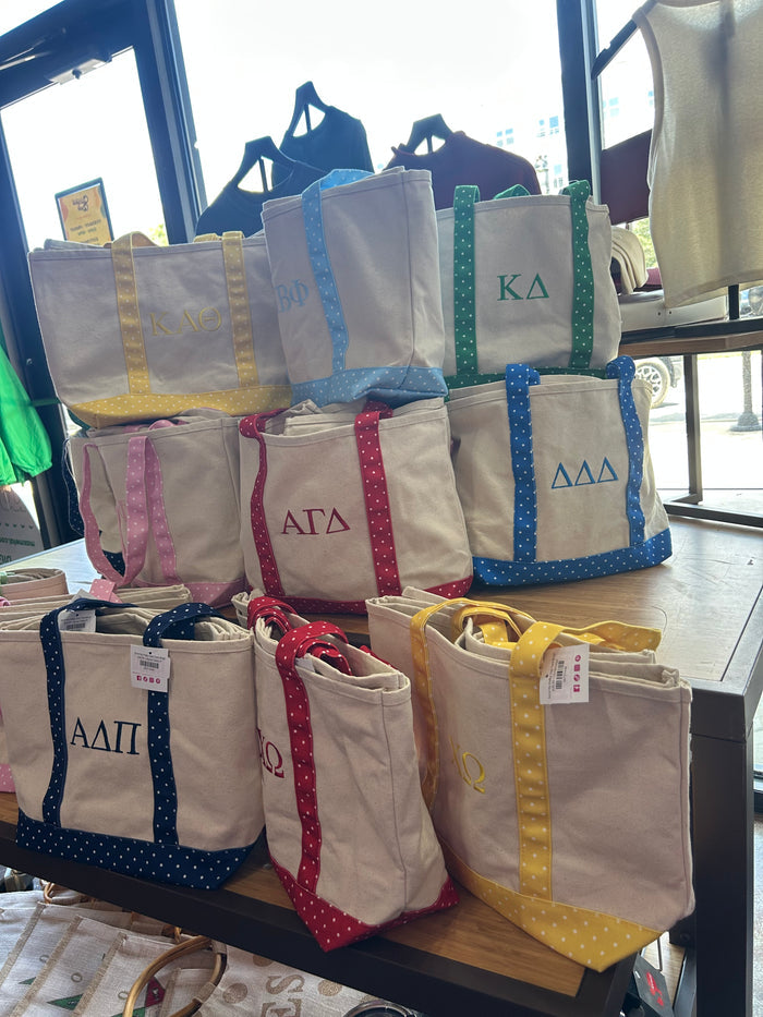 Sorority Polka Dot Tote Bags