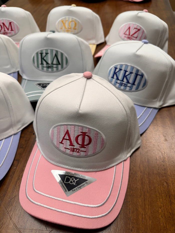 Sorority Retro Stripe Patch Hat