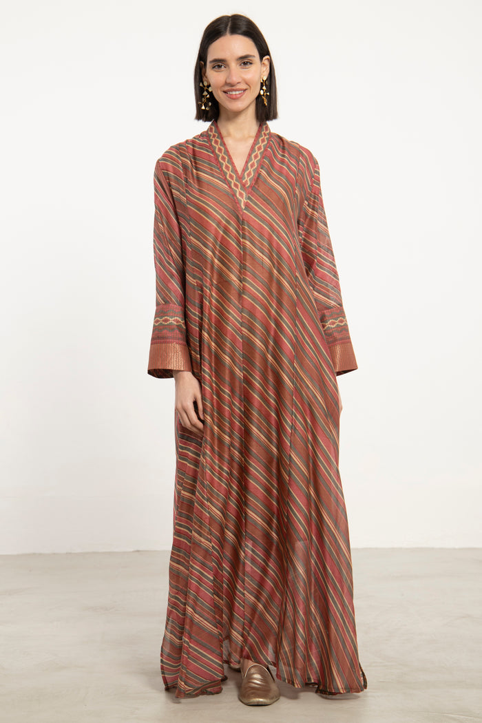 Soula Silk Striped Pink Dress