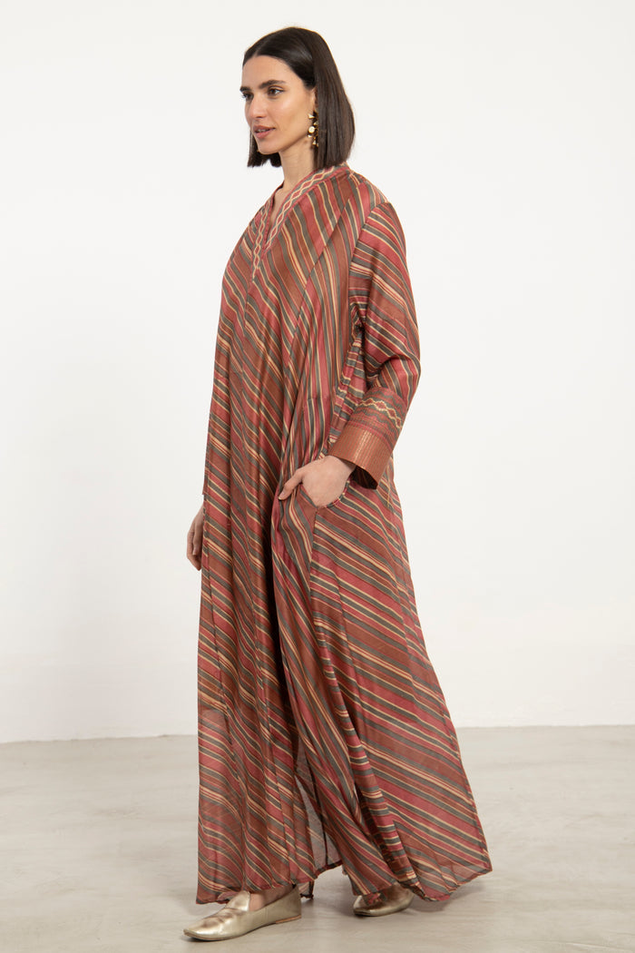 Soula Silk Striped Pink Dress
