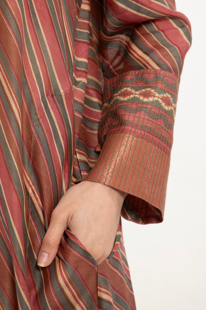 Soula Silk Striped Pink Dress
