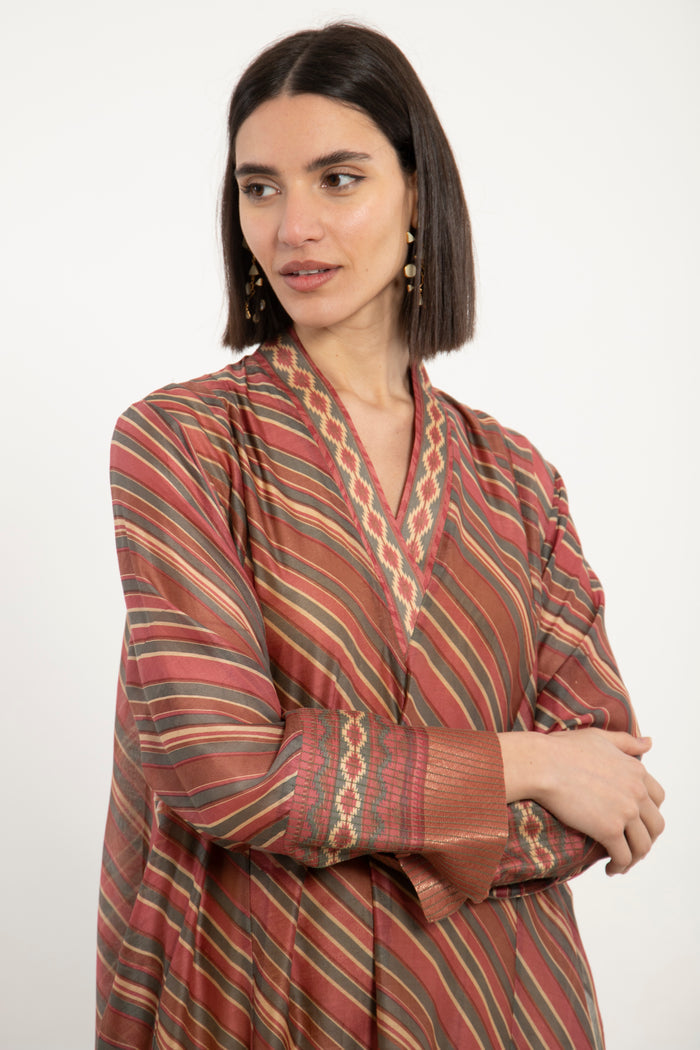 Soula Silk Striped Pink Dress