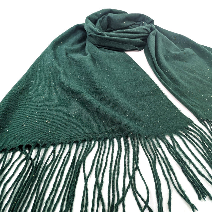 Sparkly Petra Pashmina Scarf (70x180cm) - Dark Green