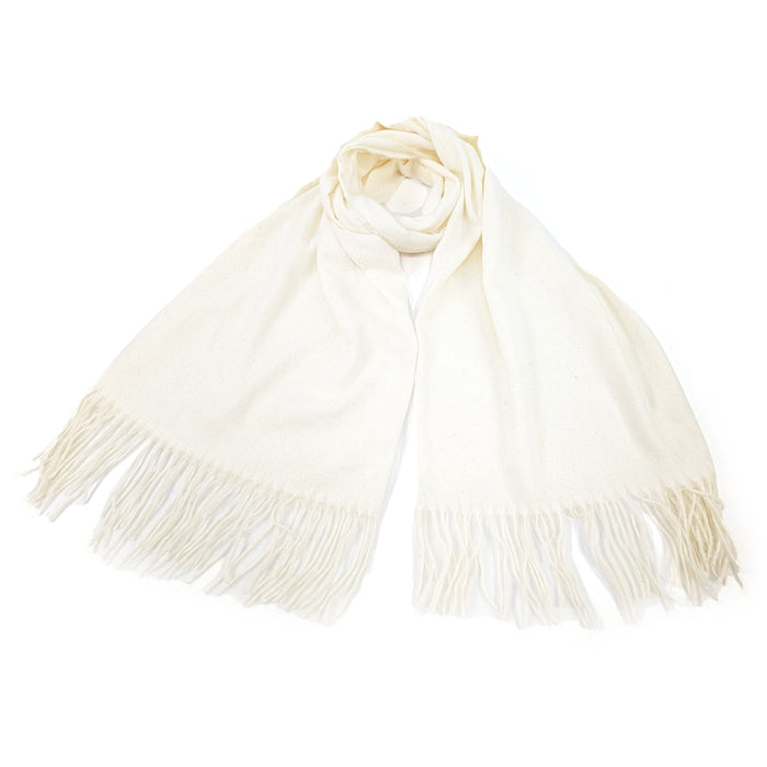 Sparkly Petra Pashmina Style Scarf (70x180cm) - Cream