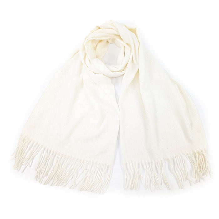 Sparkly Petra Pashmina Style Scarf (70x180cm) - Cream