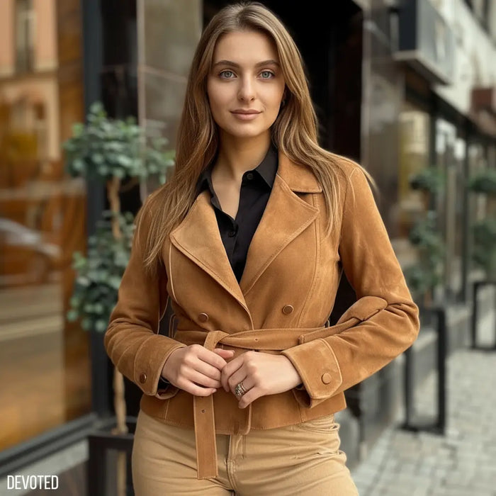 Stella Jacket Tan - Nappa Suede