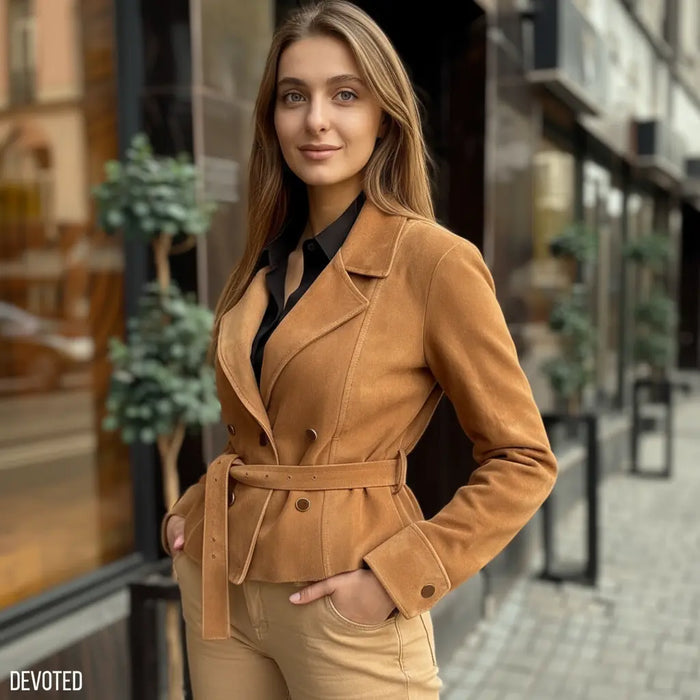 Stella Jacket Tan - Nappa Suede