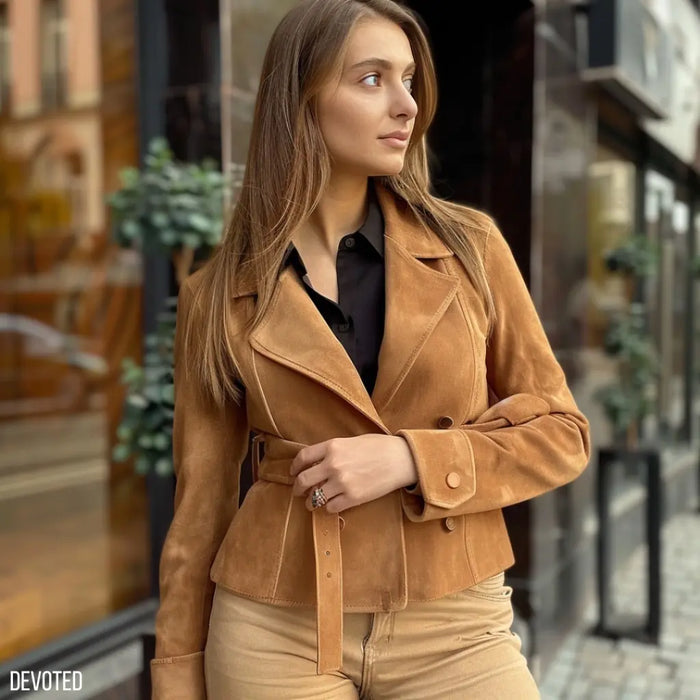 Stella Jacket Tan - Nappa Suede
