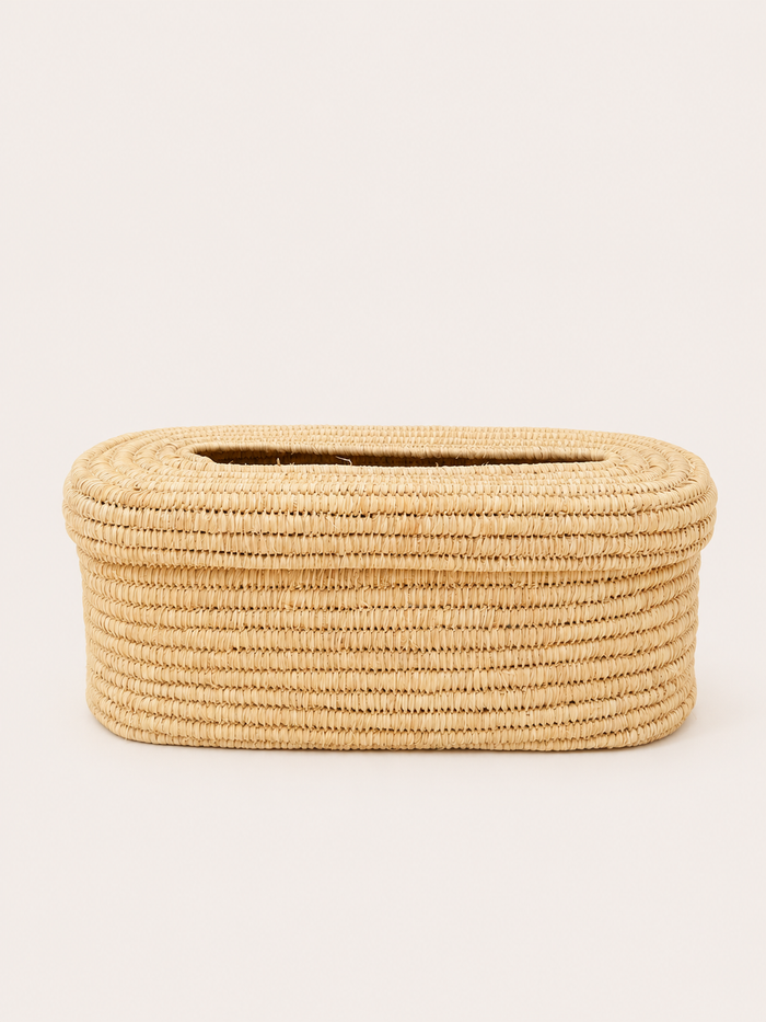 Straw Oval Tissue Box