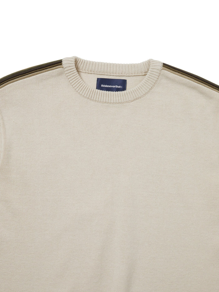 Striped Sleeve Knit Crew