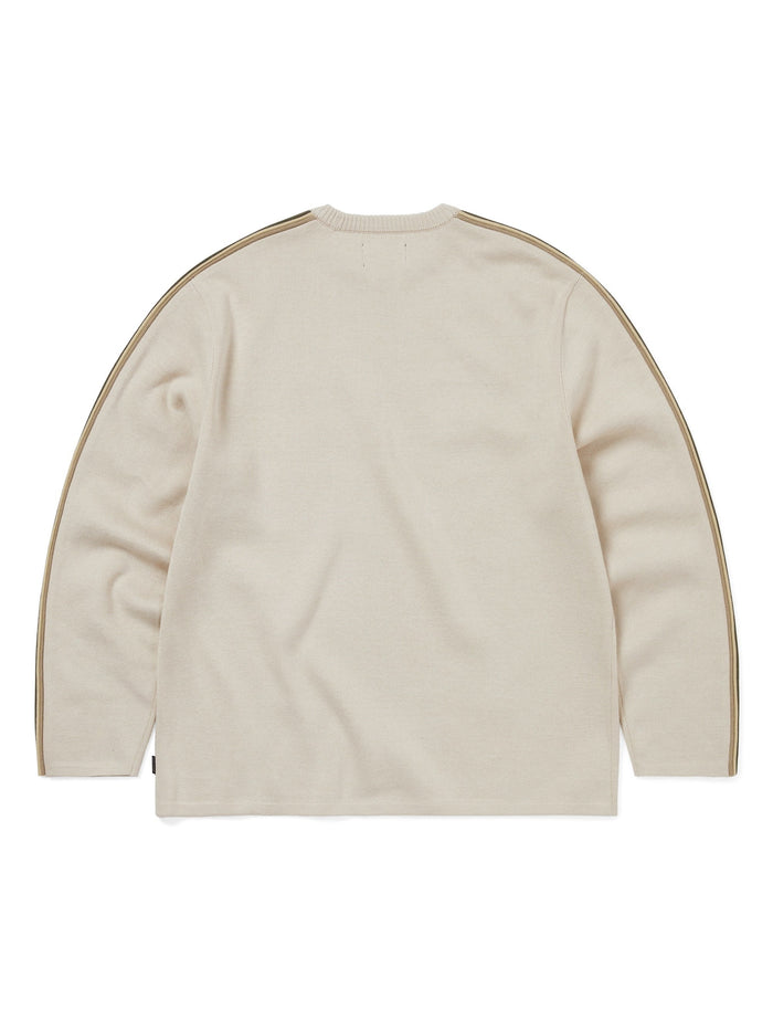 Striped Sleeve Knit Crew