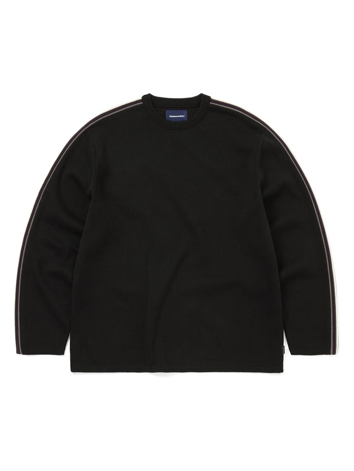 Striped Sleeve Knit Crew