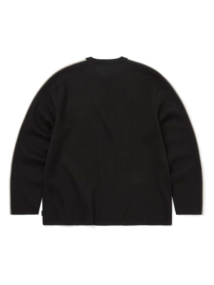 Striped Sleeve Knit Crew