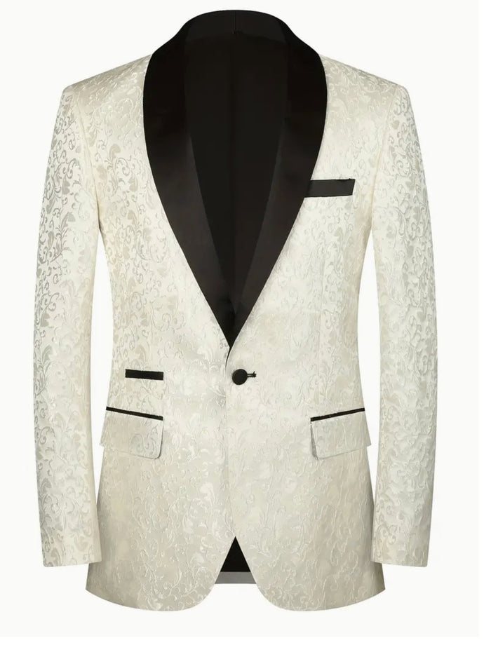Stylish Jacquard Shawl Lapel Blazer for Men -XT208592 - SimonVon Shop